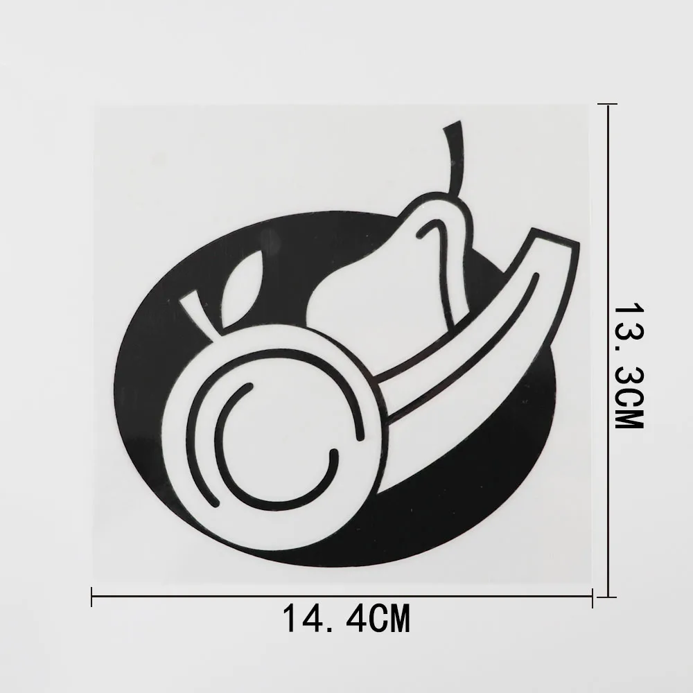

1 шт. 14,4 см × 13,3 см Автомобильная наклейка с фруктами мультяшный узор виниловая наклейка черный/серебристый