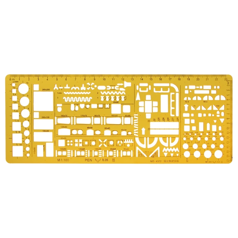 

Professional Architectural Template Ruler Drawing Stencil Measuring Tool Student J60A