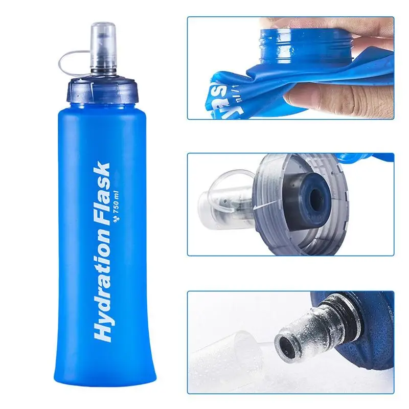 Складная мягкая бутылка для воды из ТПУ 500/750 мл