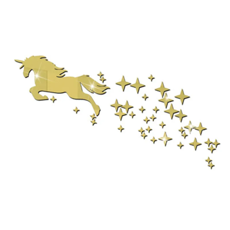 

New Zebra Star 3D Mirror Sticker Aesthetic Room Decor Children Room Background Decoration Removable Kids Bedroom Poster Decal