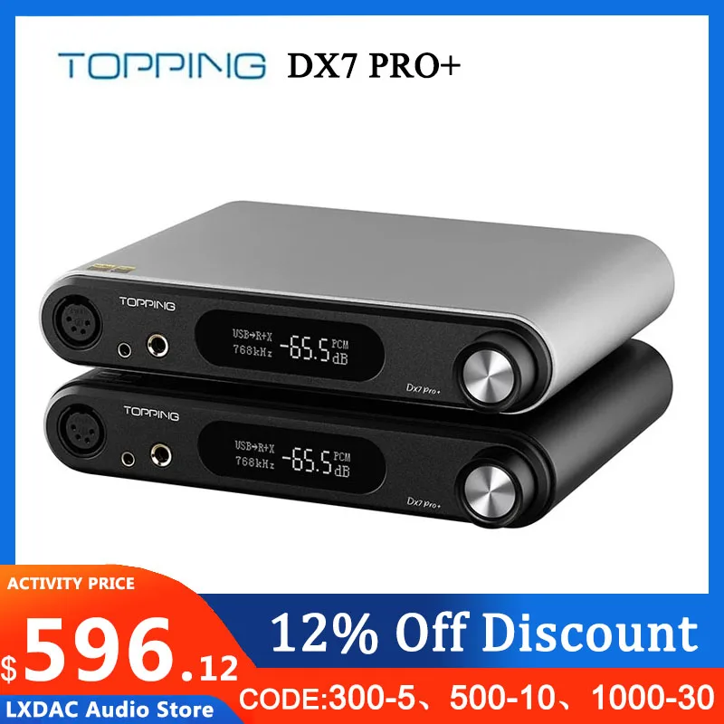 

TOPPING DX7 PRO+ DAC&Headphone Amplifier LDAC Hi-Res Audio ES9038PRO Decoder Support up to DSD512&PCM768kHz