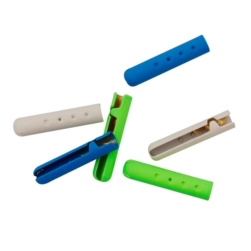 

3 Colors Easy Clip Blue Beige Green Metal Aglet DIY Shoelace Replacement 4PCS Shoe Lace Tips Drawstring Hoodie String Head