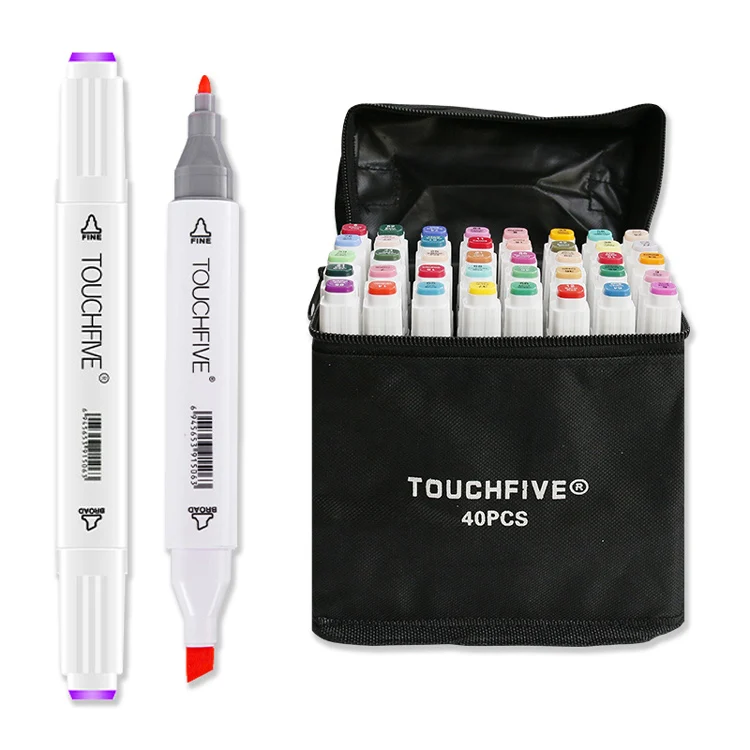 

TOUCHFIVE 40-color Dual-tip набор маркеров (белый корпус)