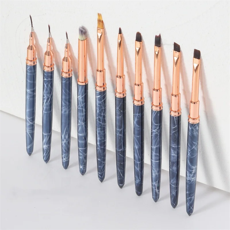 

1Pc Marble Nail Brush for Manicure Acrylic UV Gel Extension Pen Painting Drawing Nail Art Application Tools