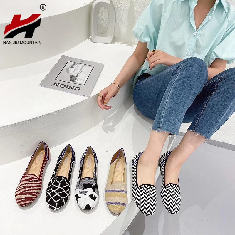 

Женские туфли на плоской подошве, дышащие сетчатые Туфли с круглым носком, большие размеры 43, весна-лето 2022