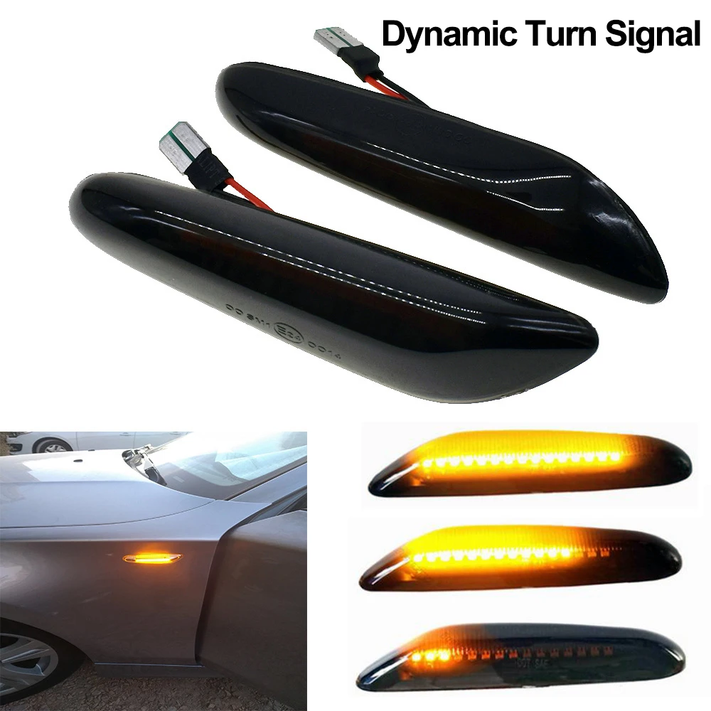 ity 2 dynamicznych bocznych świateł obrysowych LED do kierunkowskazów Akcesoria samochodowe BMW E60 E61 E87 E90 E91 E92 E93 E81