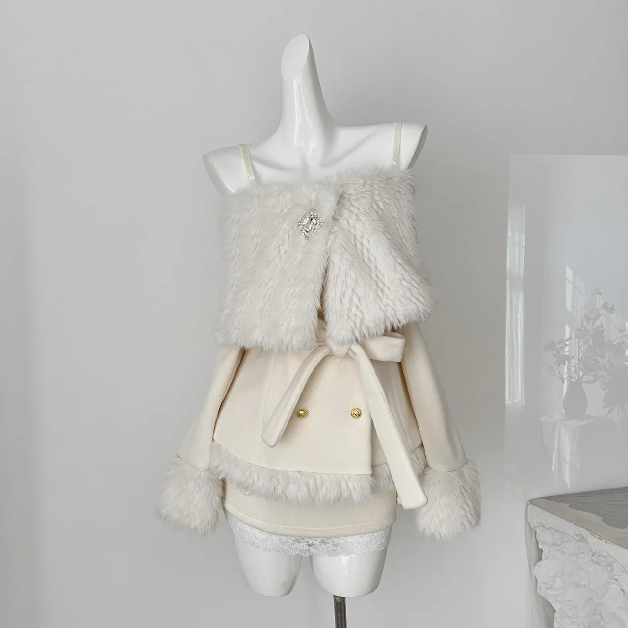 Корейская мода осенняя новая женская 3-х предметная юбка комплекты из шерстяной