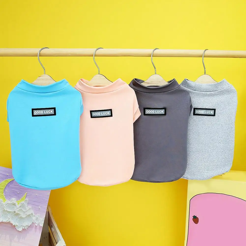 

Рубашка для домашних животных Изысканная футболка с круглым вырезом с подшивкой Летний жилет для щенка Топ без рукавов для собаки