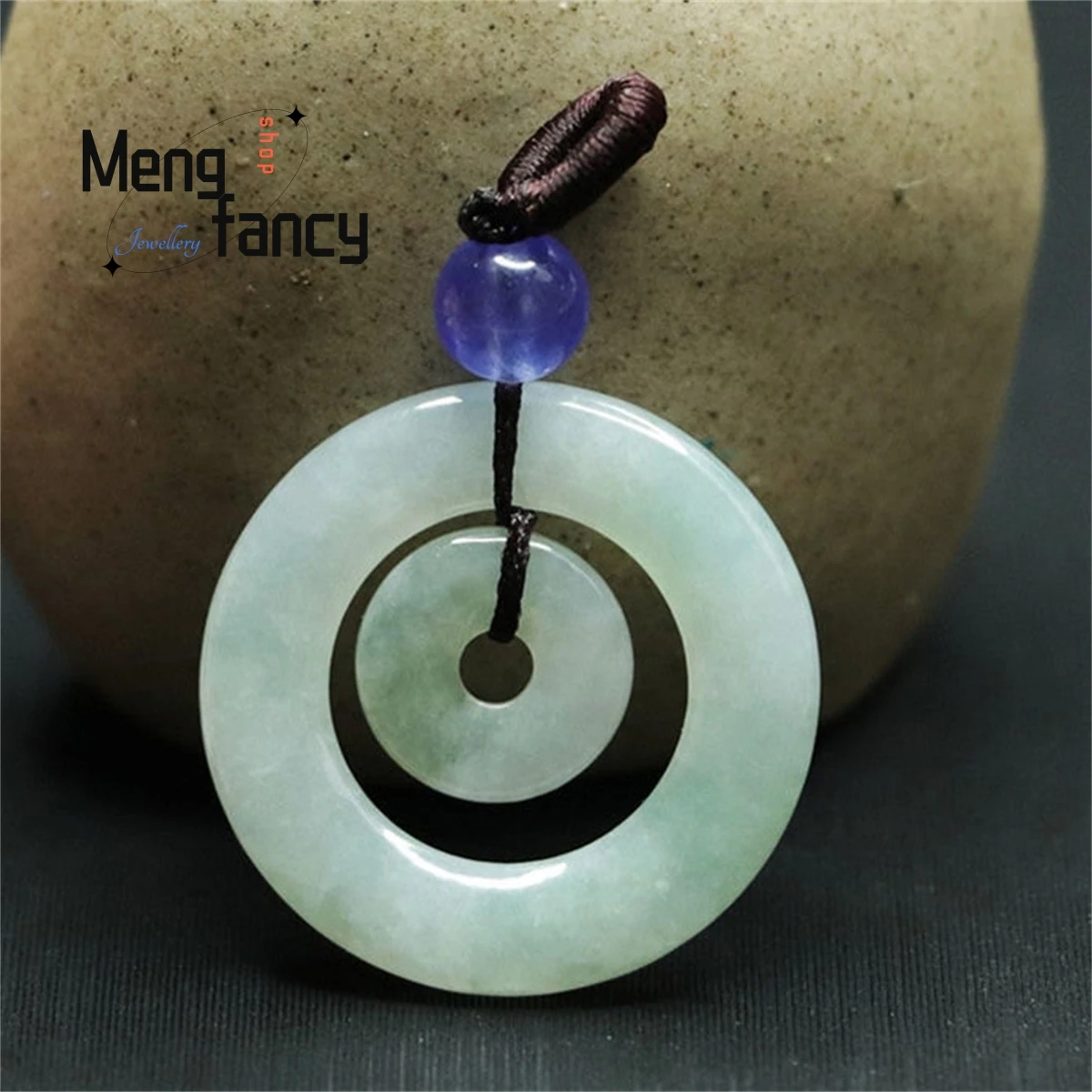 

Natural Jadeite Safety Clasp Pendant Necklace Simple Atmosphere Retro Versatile Men Women Fine Jewelry Charm Fashion Luxury Gift