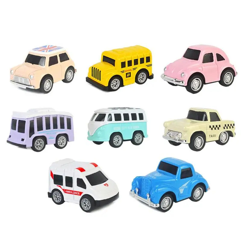 

KidsPlay Cars 8PCS Mini Friction Powered Alloy Metal Car Toy Playset Pull Back City Cars And Trucks Toy Vehicles Set Model Alloy