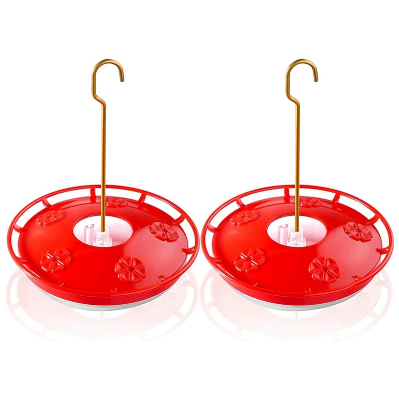 

2Pcs Bird Feeder, Leak-Proof, Easy To Clean And Fill, Saucer Humming Feeder For Hummer Birds With 5 Feeder Ports