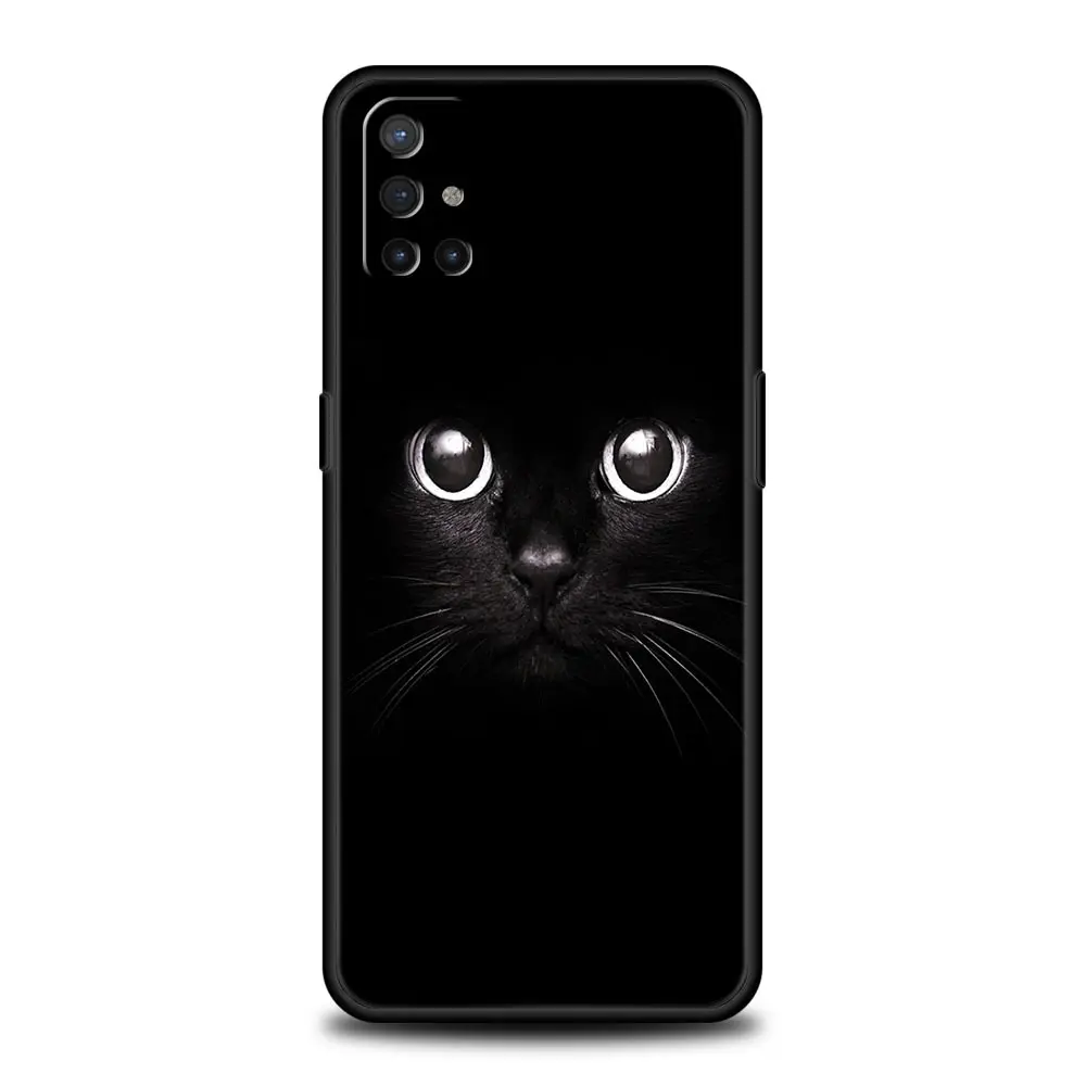 Фото Чехол для телефона OnePlus 12 11 10 9 Pro 9T 12R 10R 9R 9RT 10T 8T 8 7 6T 7T Nord 2T CE 2 5G N200 N10 N100 Cover Black Cat №2