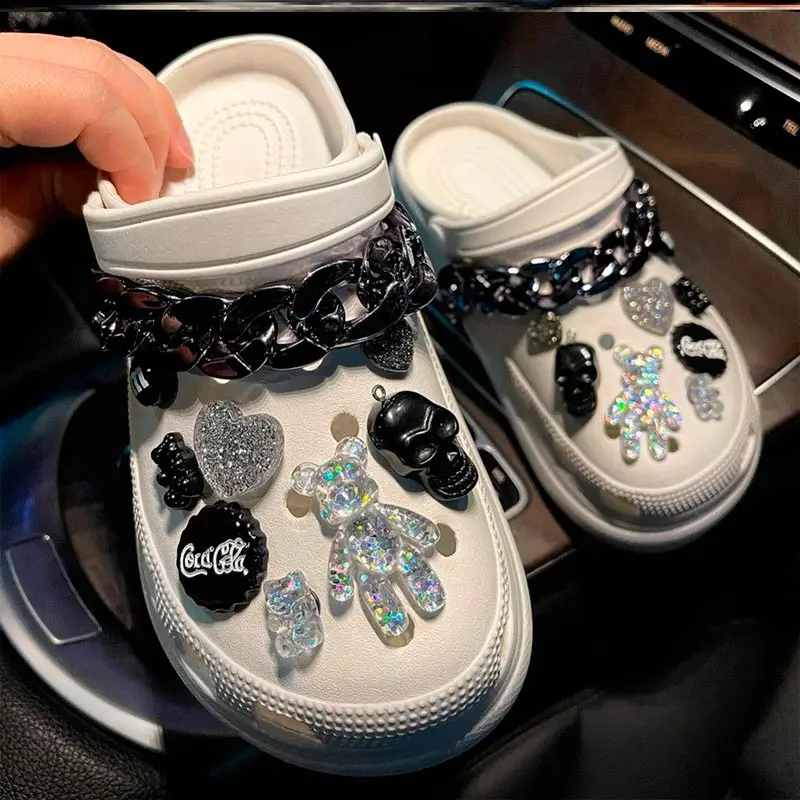 

Винтажные Подвески Croc, дизайнерские Роскошные застежки для обуви «сделай сам», модные подвески Стразы для обуви, украшения для кроксов, пан...