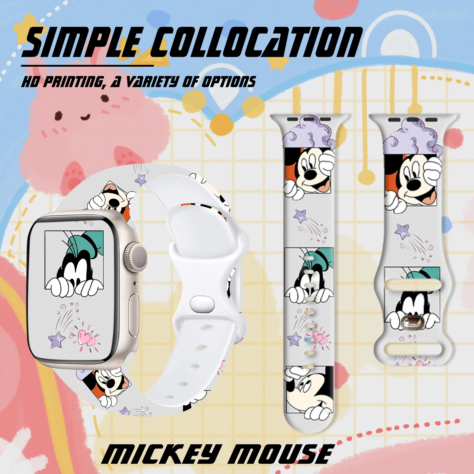 Силиконовый ремешок Disney Naughty для Apple Watch