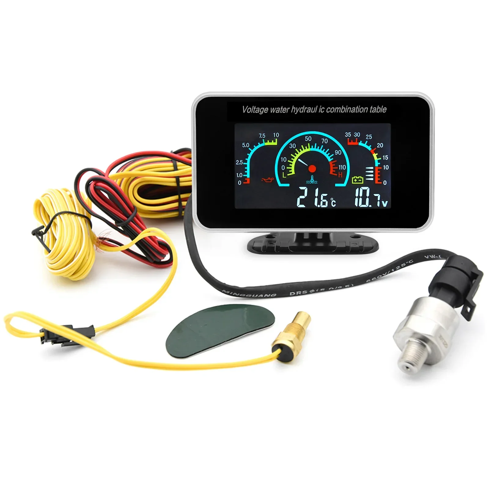 

Универсальный автомобильный ЖК-дисплей 12 В 24 в 3 в 1, цифровой автомобильный прибор для измерения давления масла и температуры воды, реле NPT 1/8