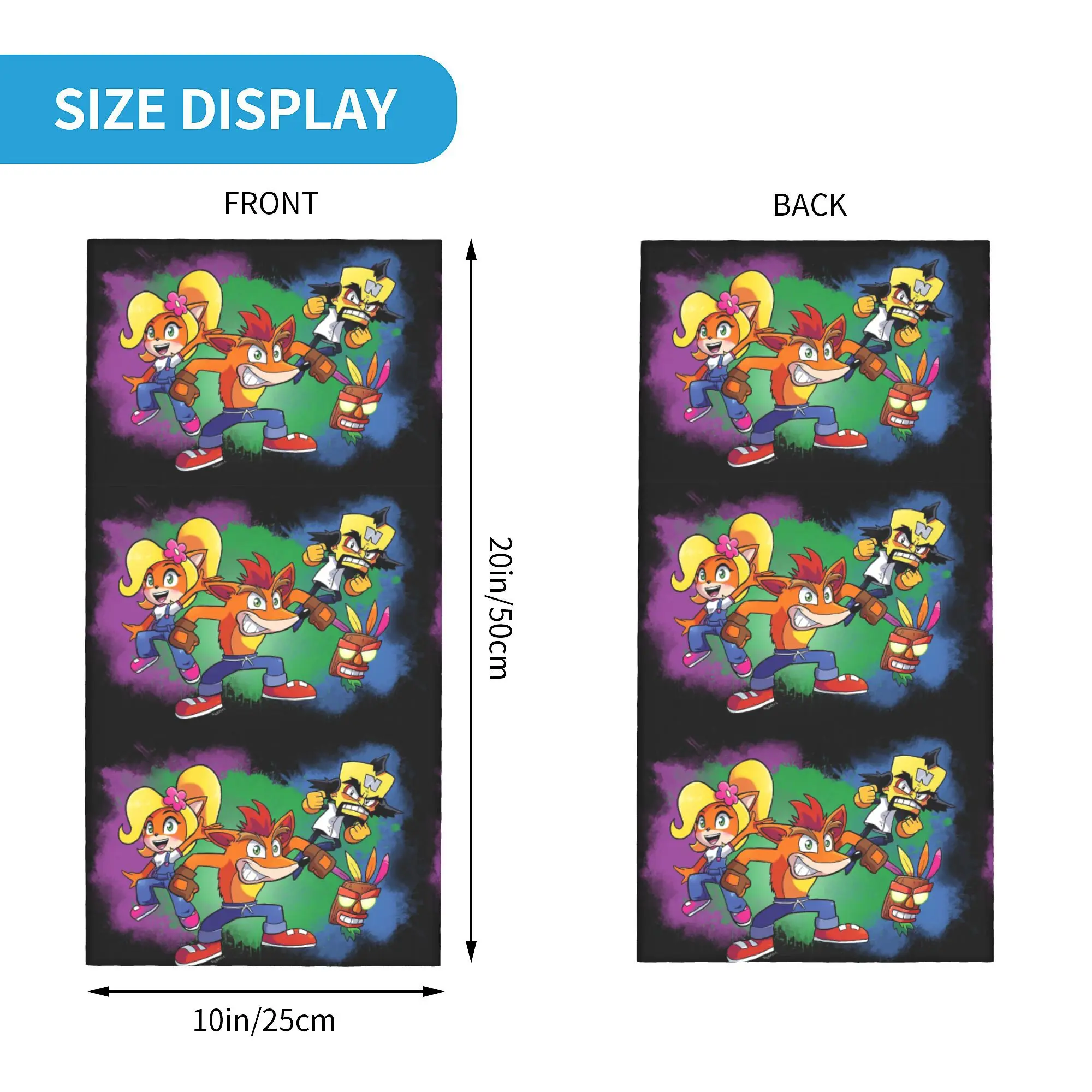 Бандана с героями мультфильмов на заказ зимняя теплая повязка шею мужской