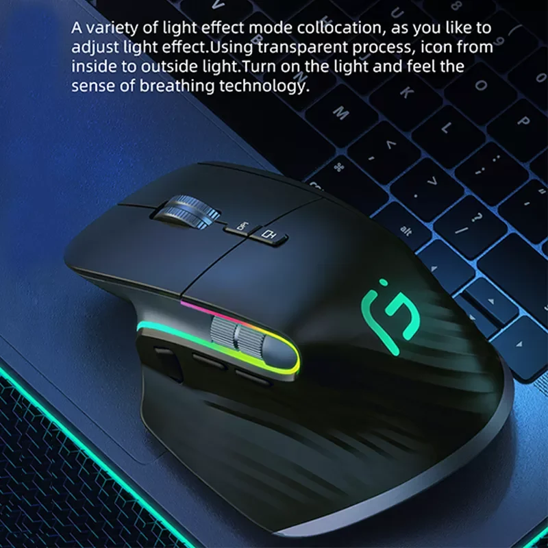 

C Wireless Mouse Rechargeable Bluetooth Silent Ergonomic Computer 5 Speed DPI For Tablet Macbook Air Laptop Gaming Office