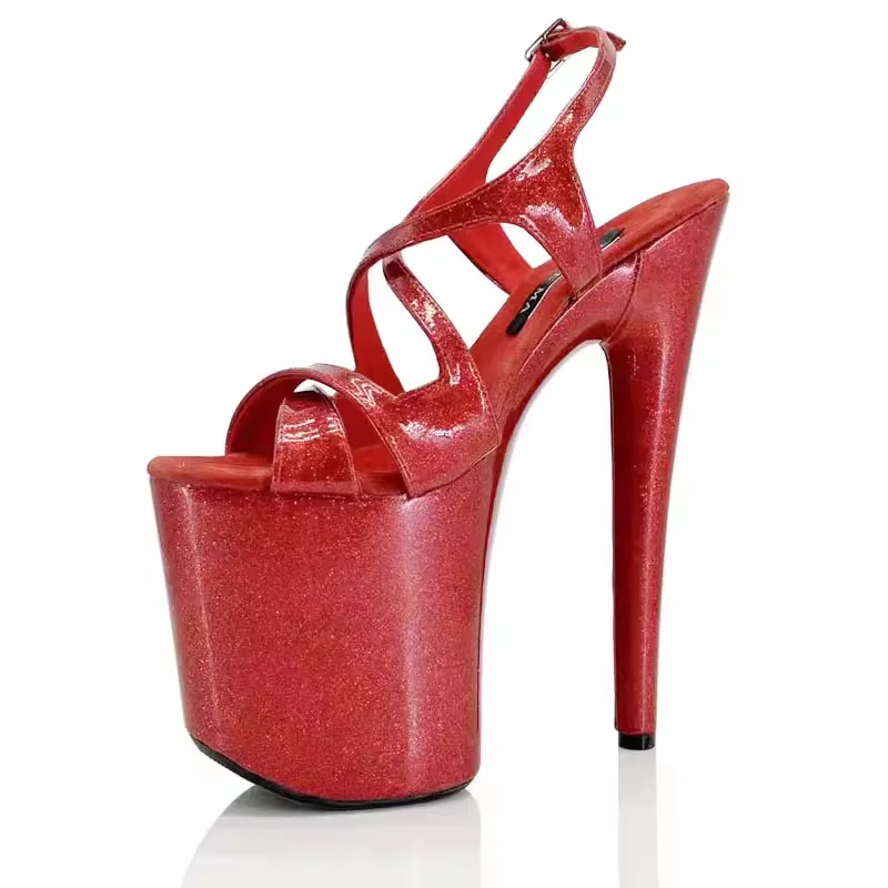 Сандалии на каблуках 20 см с перекрестными ремешками