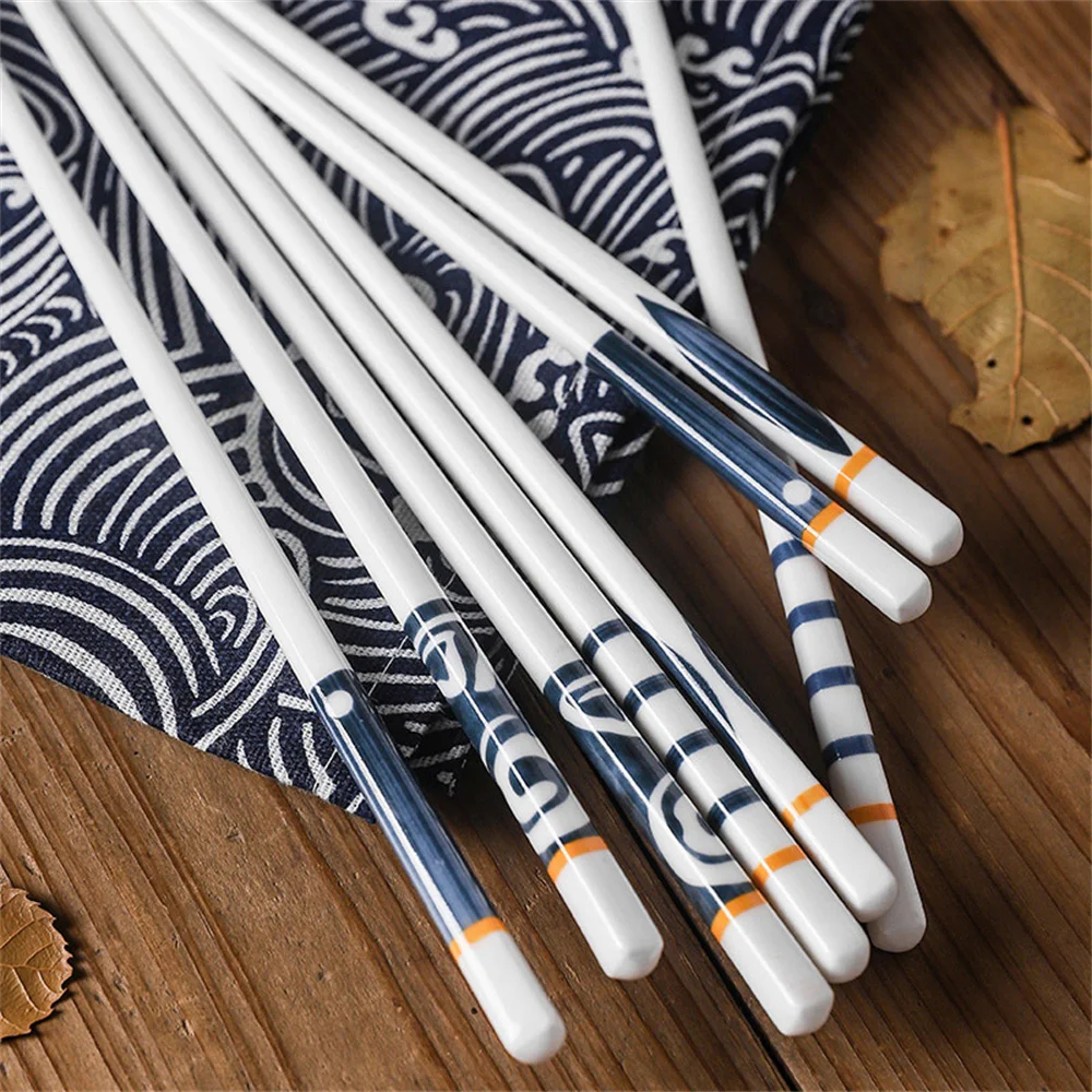 

Kitchen Tool Chinese Chopsticks Anti-falling Ceramics Food Chopsticks Mould-proof Anti-slip Simple Decor Household Chopsticks