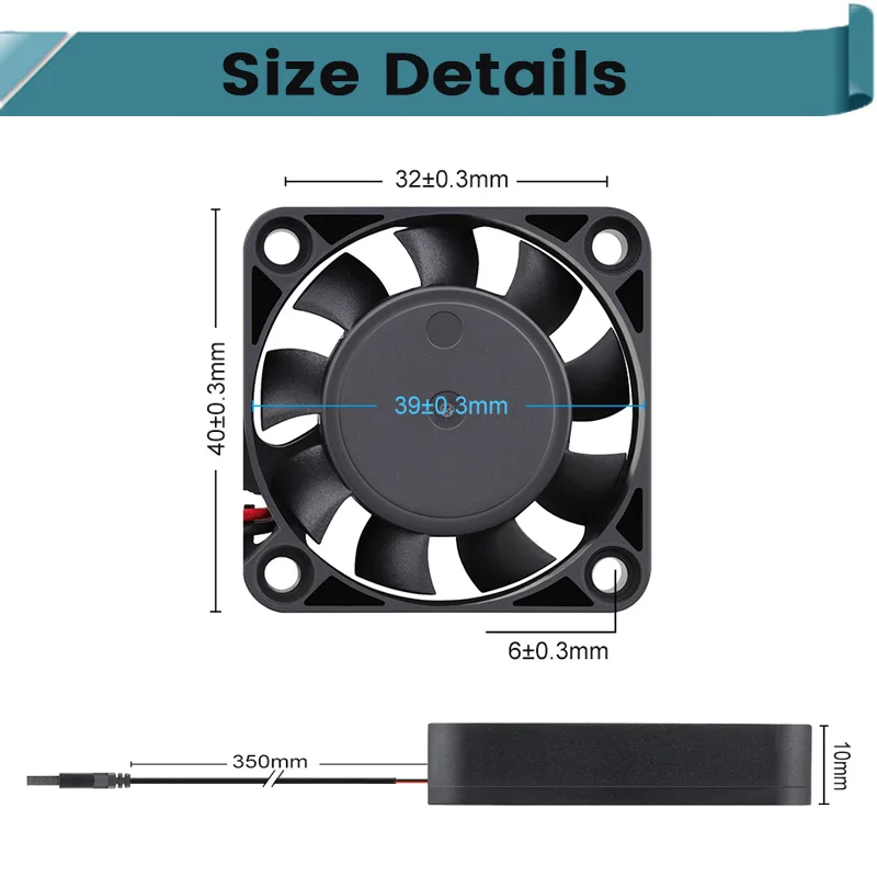 2PCS Gdstime 4cm 4mm DC 5V 12V 24V 4010 Dual Ball Brushless Cooling Fan 40x10mm Computer PC Case Axial for 3D Printer Cooler - купить по