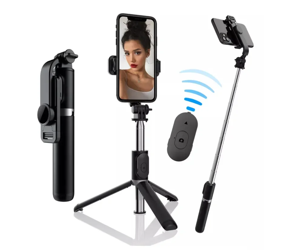 

Беспроводной Монопод, со встроенной треногой Selfie Stick Tripod Q02 Черный