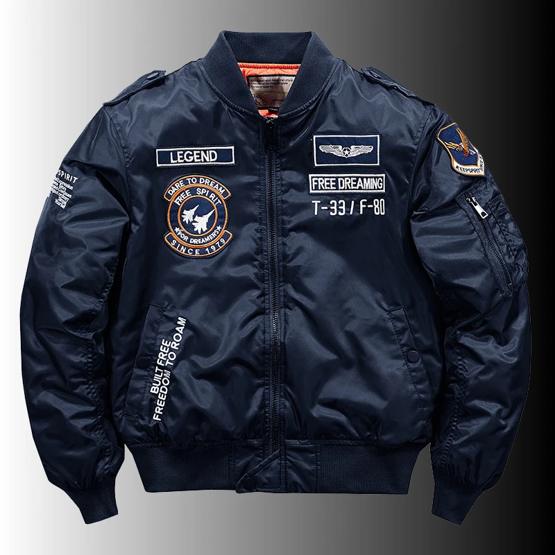 Men's Winter Hip Hop Thick Warm Jacket Military Motorcycle Ma-1 Aviator Pilot Cotton Parka Male Baseball Bomber Jackets M-5XL