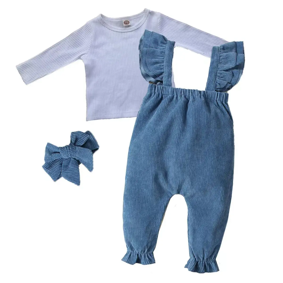 

Infant Newborn Baby Girls Boys Outfit Set Pit Strip Pullover Cotton Corduroy Pants Set Newborn Clothes
