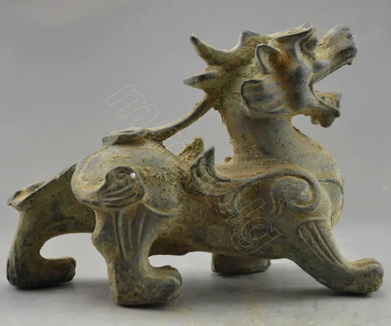 

Collectible Vintage Decorated Old Handwork Bronze Carved Dragon Statue 15cm