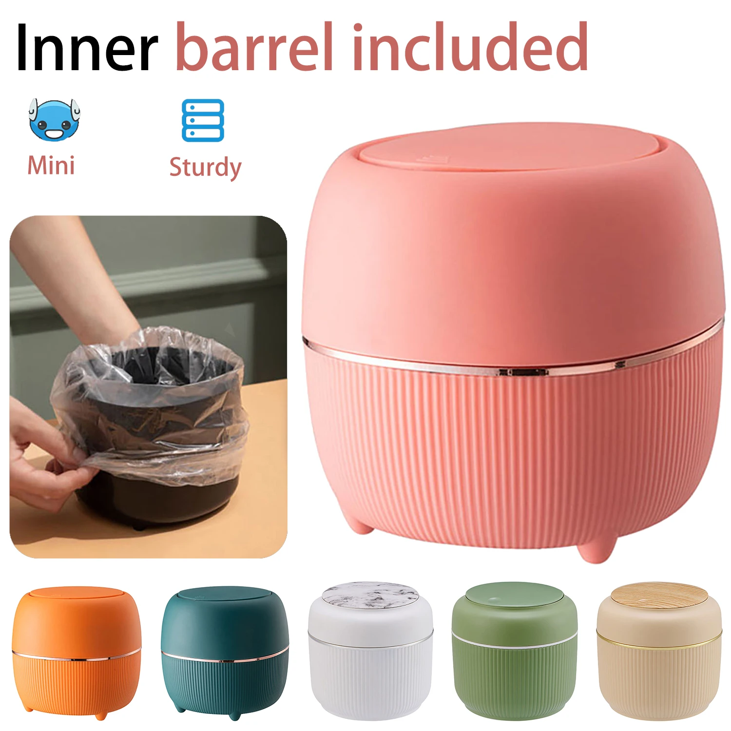 

Desktop Trash Can Small Covered BedroomTrash Can Office Home Mini Trash Can Various Colors Available mini trash can with lid