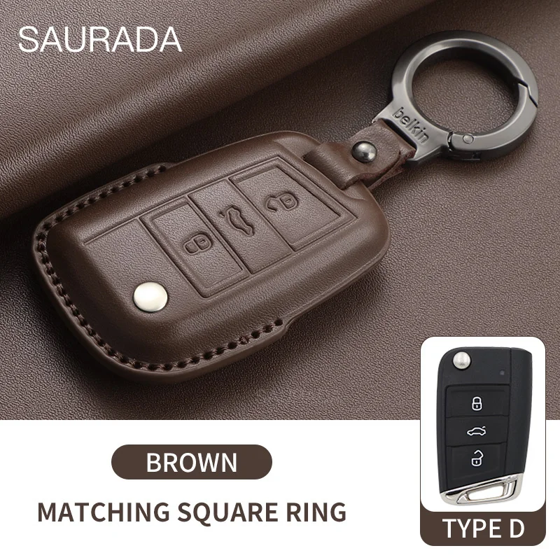 

Автомобильный брелок из натуральной кожи для VW Volkswagen Sharan Passat Caddy Touran Tiguan Golf 4 5 MK6 MK8 Polo Teramont Atlas T-Roc