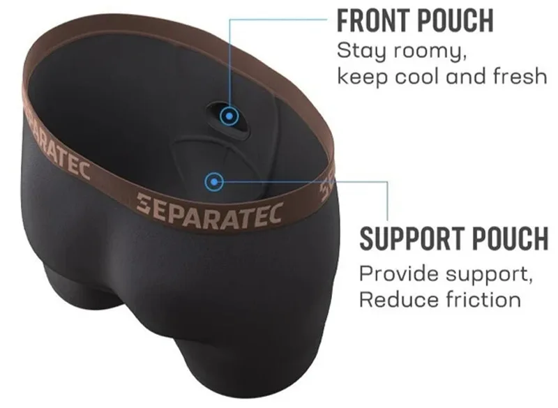 3 Pack Separatec Men's Underwear Separate Pouch Boxer Briefs Men Bamboo Rayon Soft Breathable Dual Pouch Trunks Long Leg Boxer