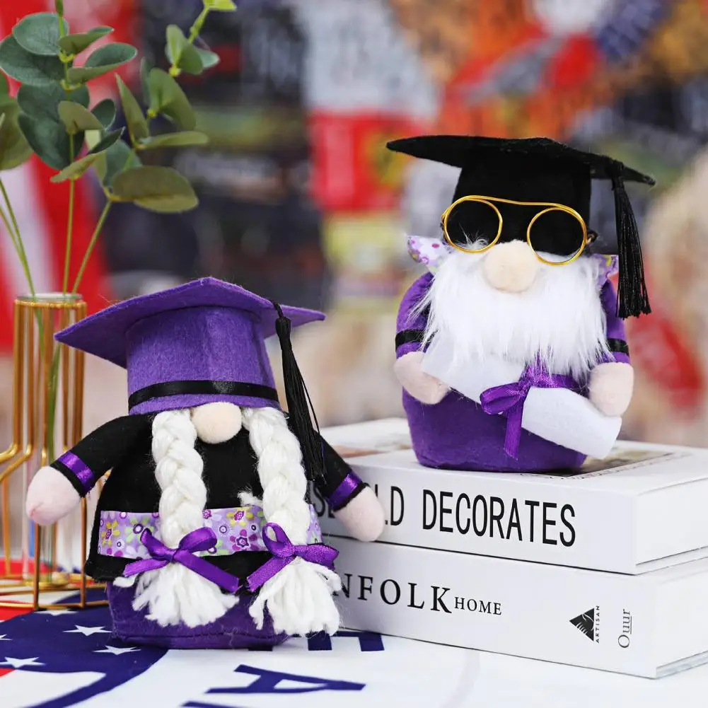 

Funny Portable Exquisite Graduation Glasses Plush Gnome Doll for Party Faceless Old Man Doll Faceless Old Man Doll