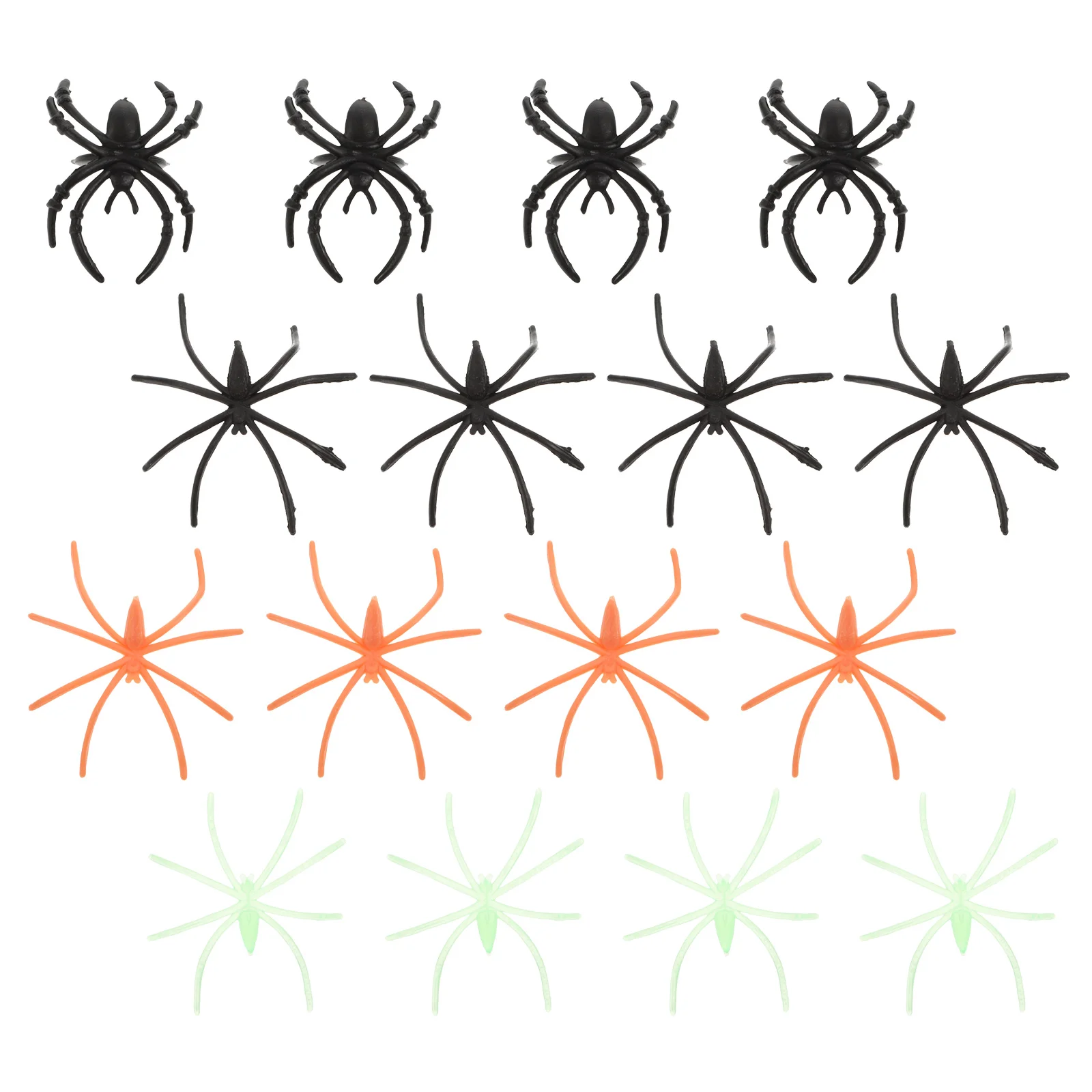 

100 Pcs Luminous Spider Ornament Cake Decor Crawly Party Favors Plastic Glow-in-the-dark Ring Halloween