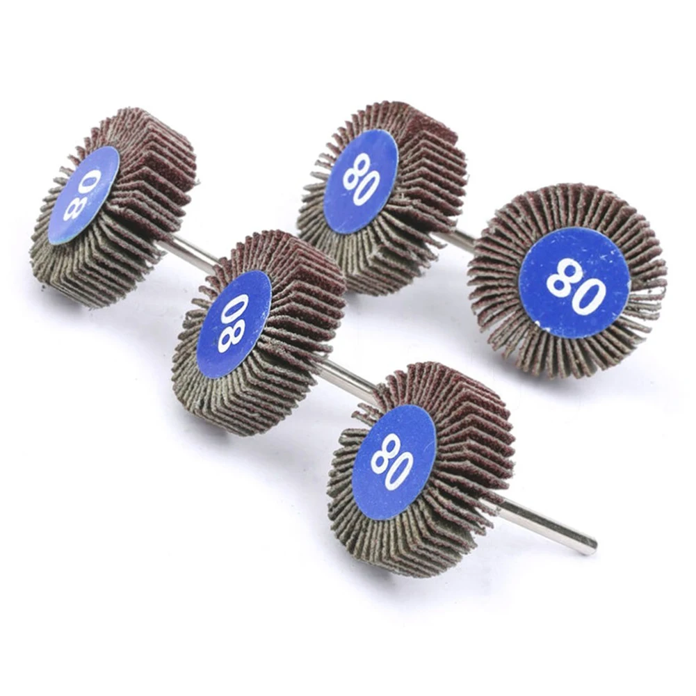 

5pcs Flap Wheels For Rotary Tool Die Grinder Sanding Disc Set 1/8 Inch Shank Cleaning Polishing Rust Paint Removal De-burring
