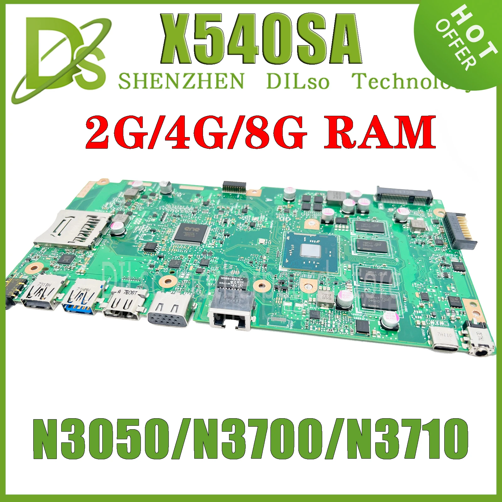 Материнская плата KEFU X540SA для ASUS PLACA X540SAA X540S F540S X540 REV 2,1 N3050 N3700 N3710 CPU 2G/4GB/8G материнская плата ноутбука 100% ОК