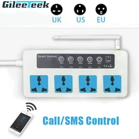 sc4 gsm socket with temperature sensor support gsm phonecallsms remote control wireless switch 4 outlets sc4 gsm eu uk us plug