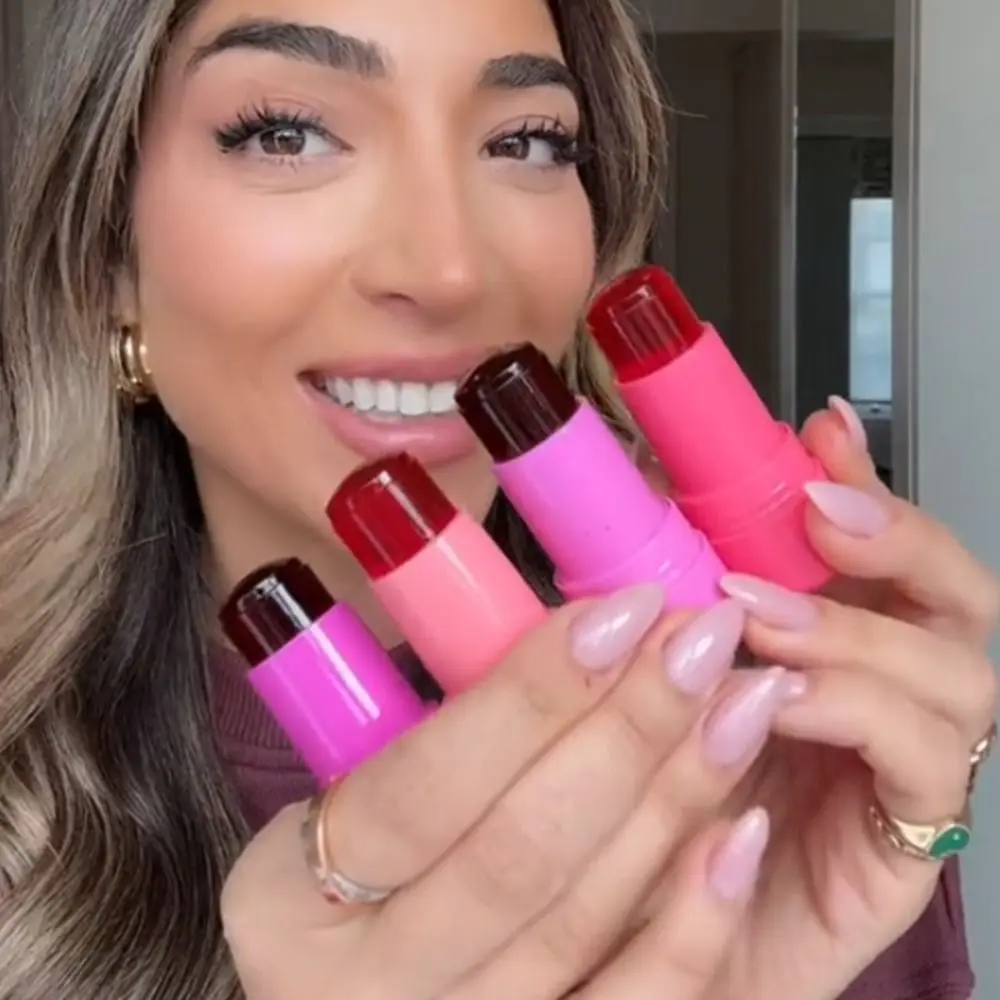 3 в 1 Румяна Желейная помада для контуринга макияжа матовая искусственная