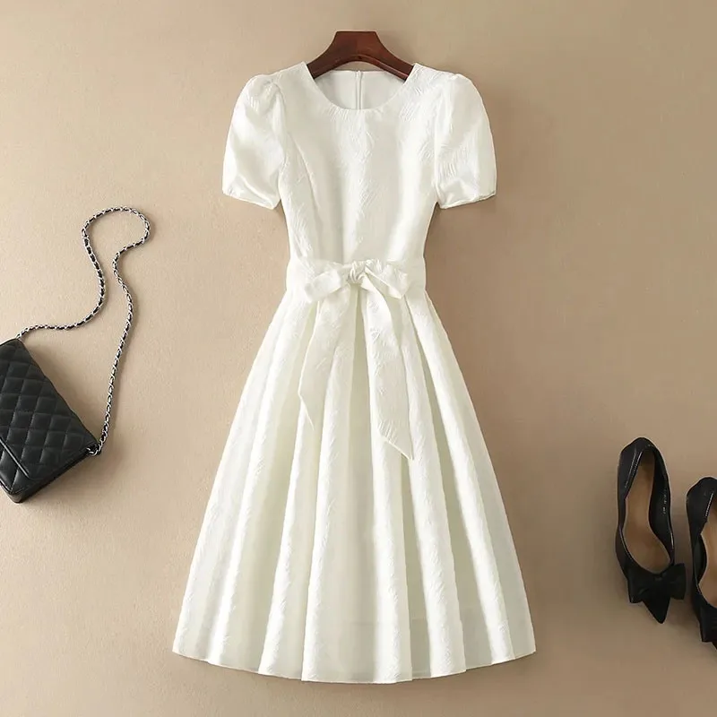 Фото Весенне-осеннее женское модное однотонное платье Vestidos, французское женское платье средней длины, длинные платья с круглым вырезом, расширенные ощущения №4