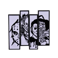 classic horror thriller movie four villains television brooches badge for bag lapel pin buckle jewelry gift for friends