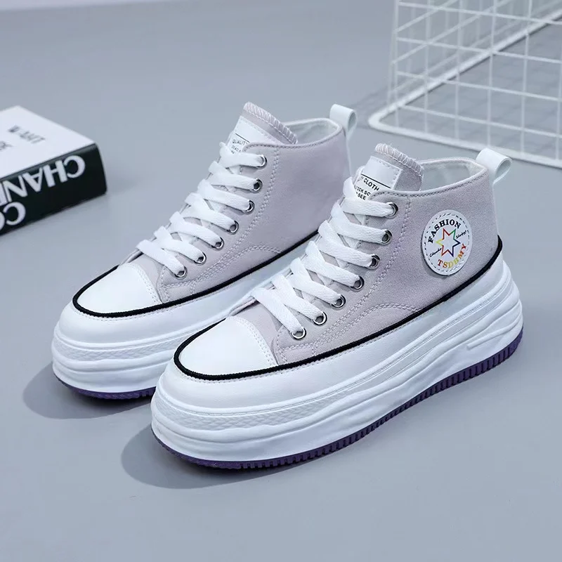 Spring and Autumn New Versatile Canvas Shoes Thick Sole Breathable Comfortable Board Shoes Soft Sole Korean Edition Trend