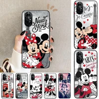 disney minnie mouse anime clear phone case for huawei honor 20 10 9 8a 7 5t x pro lite 5g black etui coque hoesjes comic fash