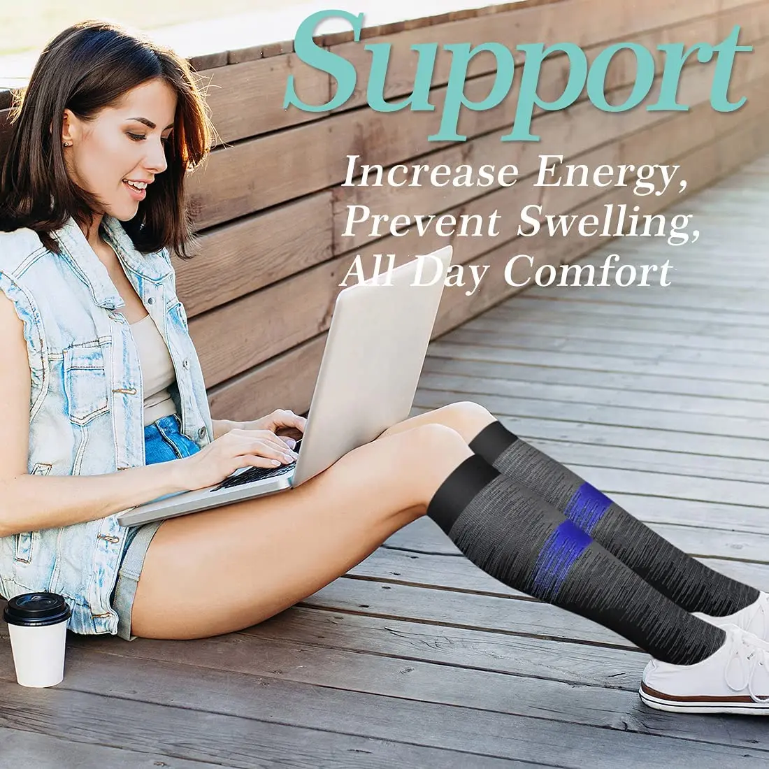 Men Women Compression Stockings Hiking Running Socks 15-20MmHg Flight Pregnancy Swollen Varicose Veins Marathon Sports Socks Men