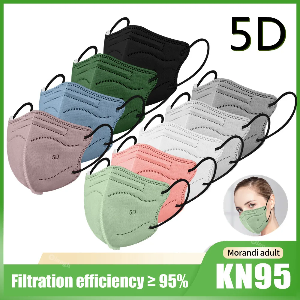 

5D KN95 Mask Morandi KN95 Mascarillas FPP2 FFP2MASK Mascherine FFP2 Adulti Masque FFP 2 5 Layers Security Protection