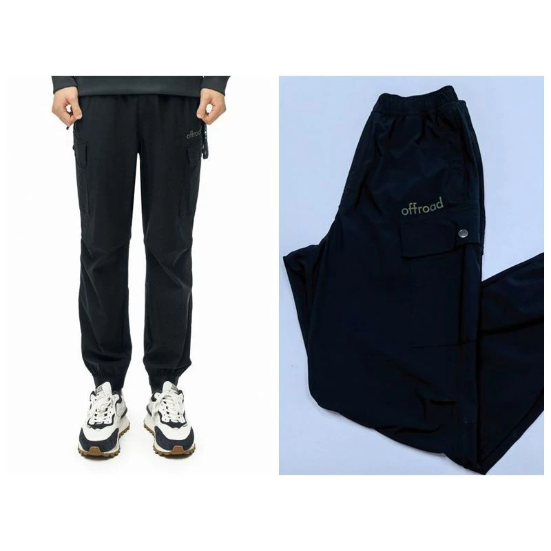 Брюки мужские с эластичным поясом, тонкие быстросохнущие штаны для гольфа,на резинке, повседневные рабочие штаны, черные