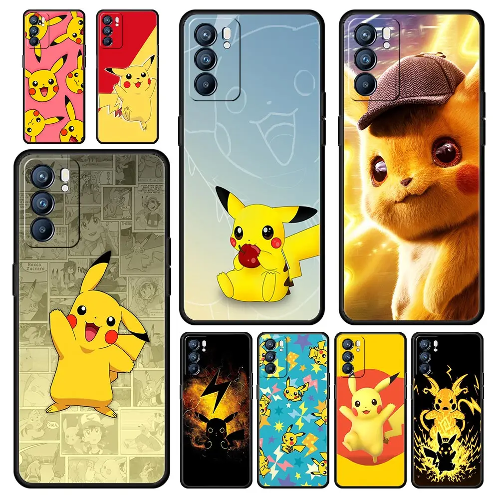 

Cartoon Pokemon Pikachu Phone Case For Oppo Reno7 SE Reno6 Z 5G Find X5 Pro A54 A53 A52 A9 2020 A95 A16 A76 A74 A12 Soft Cover