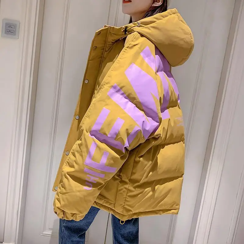 Winter Bomber Jacket Women's Parkas Hooded Down Cotton Padded Coats 2022 Hip Hop Cotton Jackets Casual Thick Parka Warm Outwear