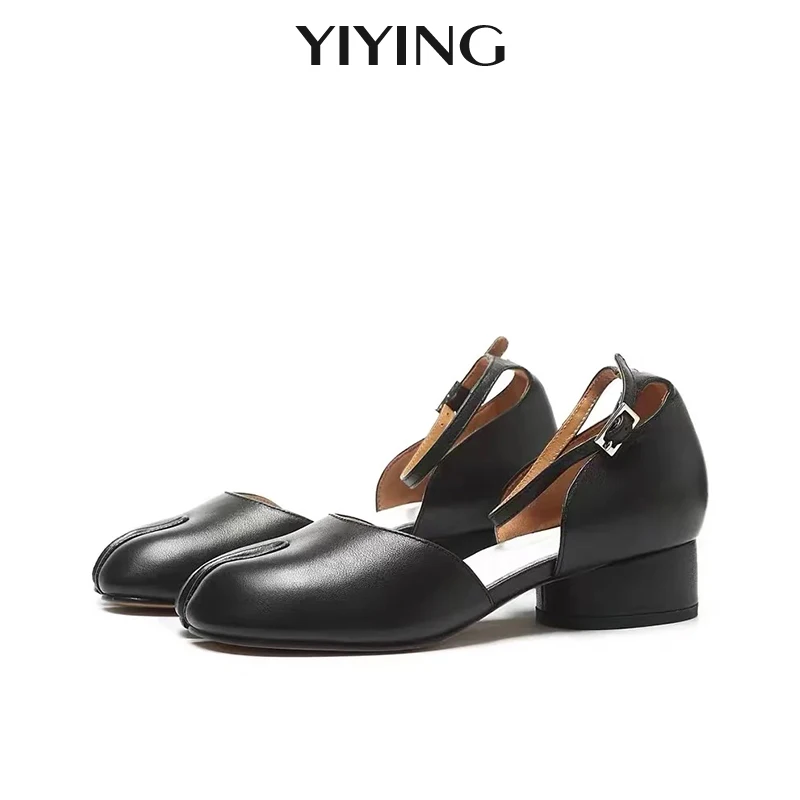 Fashion Buckle Strap  Women Sandals 2023 Summer Ladies Pumps Luxury Brand Design Slipt Toe Shoes Women Chunky Round High Heels