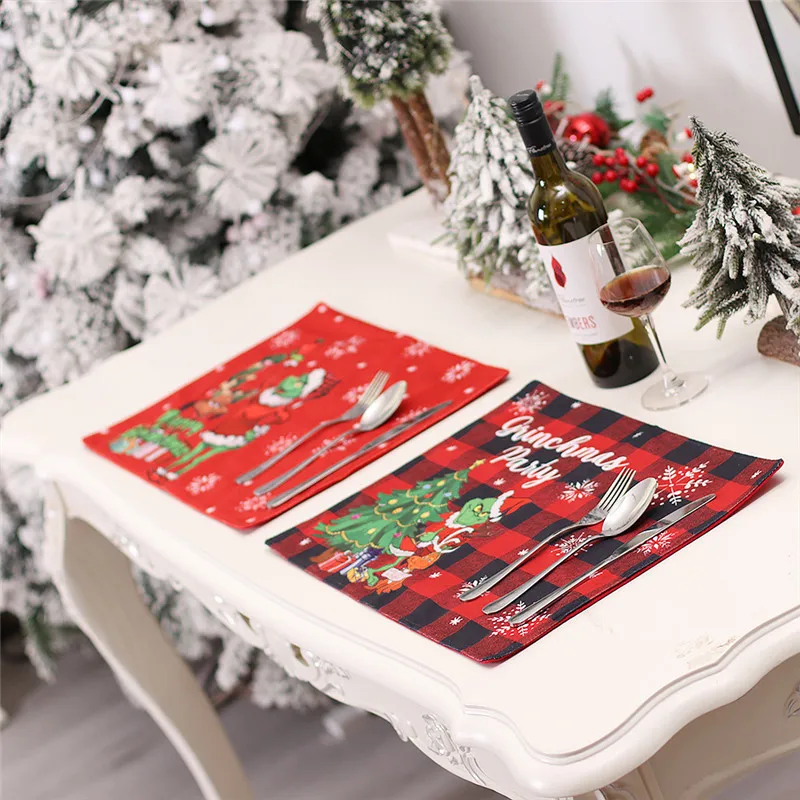 

Для домашнего рождественского декора нетканый Рождественский коврик для стола с эльфом женский Рождественский 2023 Новогодний подарок Рожд...