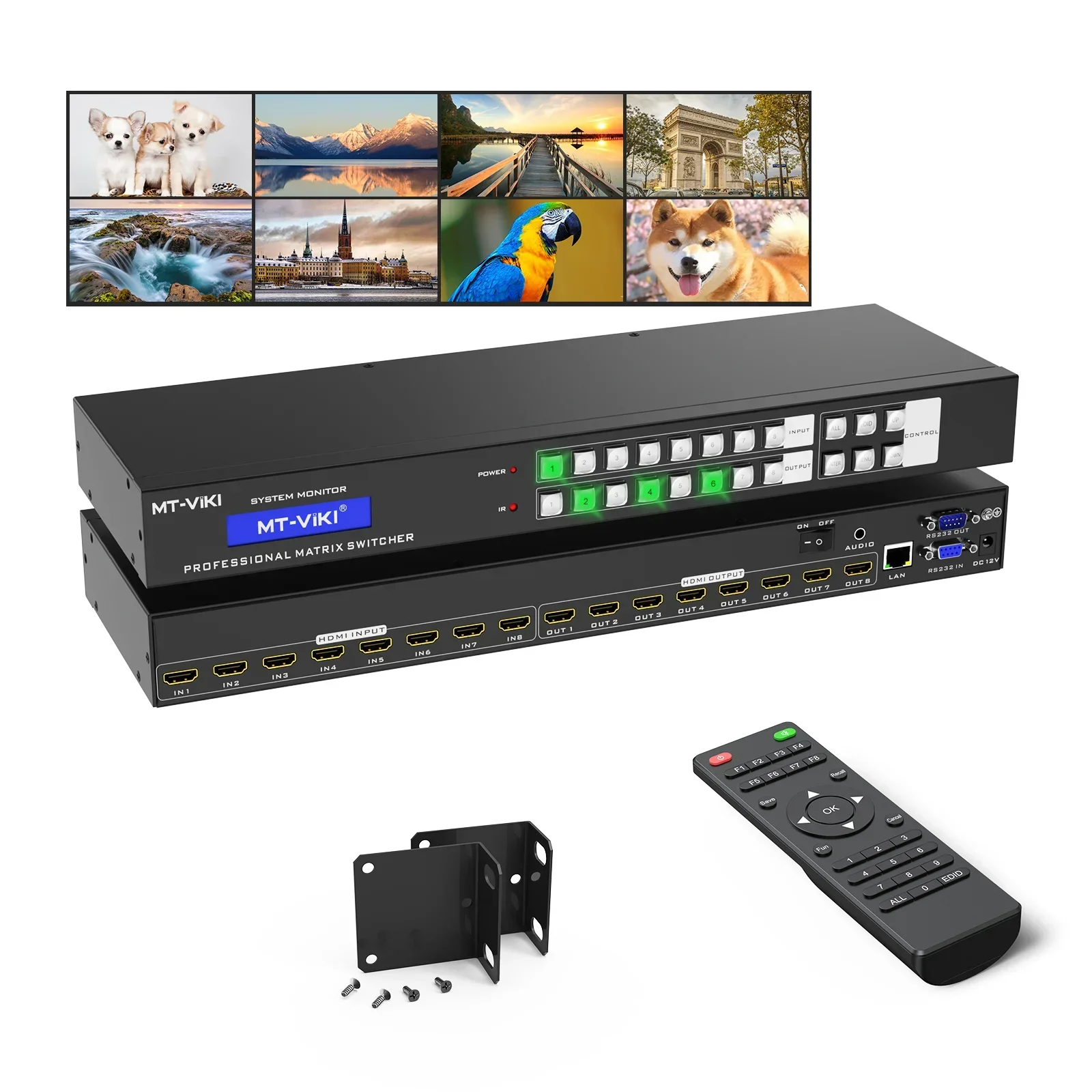 4K 30 Гц видео HDMI Matrix 8x8 MT-ViKI Switcher Splitter 4 в выхода с веб-геймером