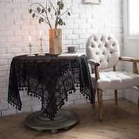 pastoral crochet table cloth anti stain tablecloth weaving hollow out christmas home decoration shooting props cover tablecloths
